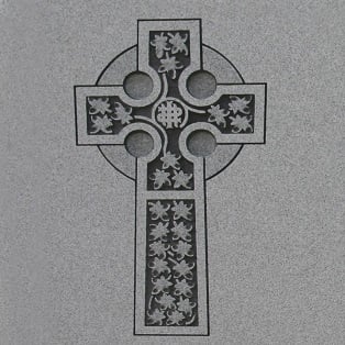Memorial monument inscription of a Celtic cross