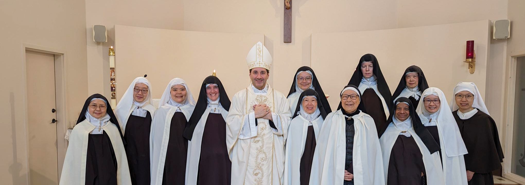 Archbishop Leo with Carmelites