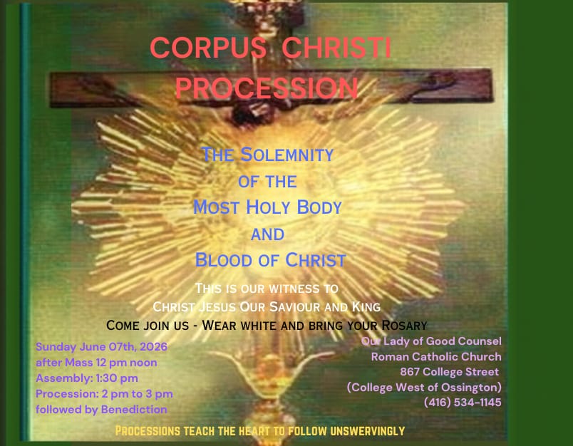 Our Lady of  Good Counsel 2026 Corpus Christi Procession