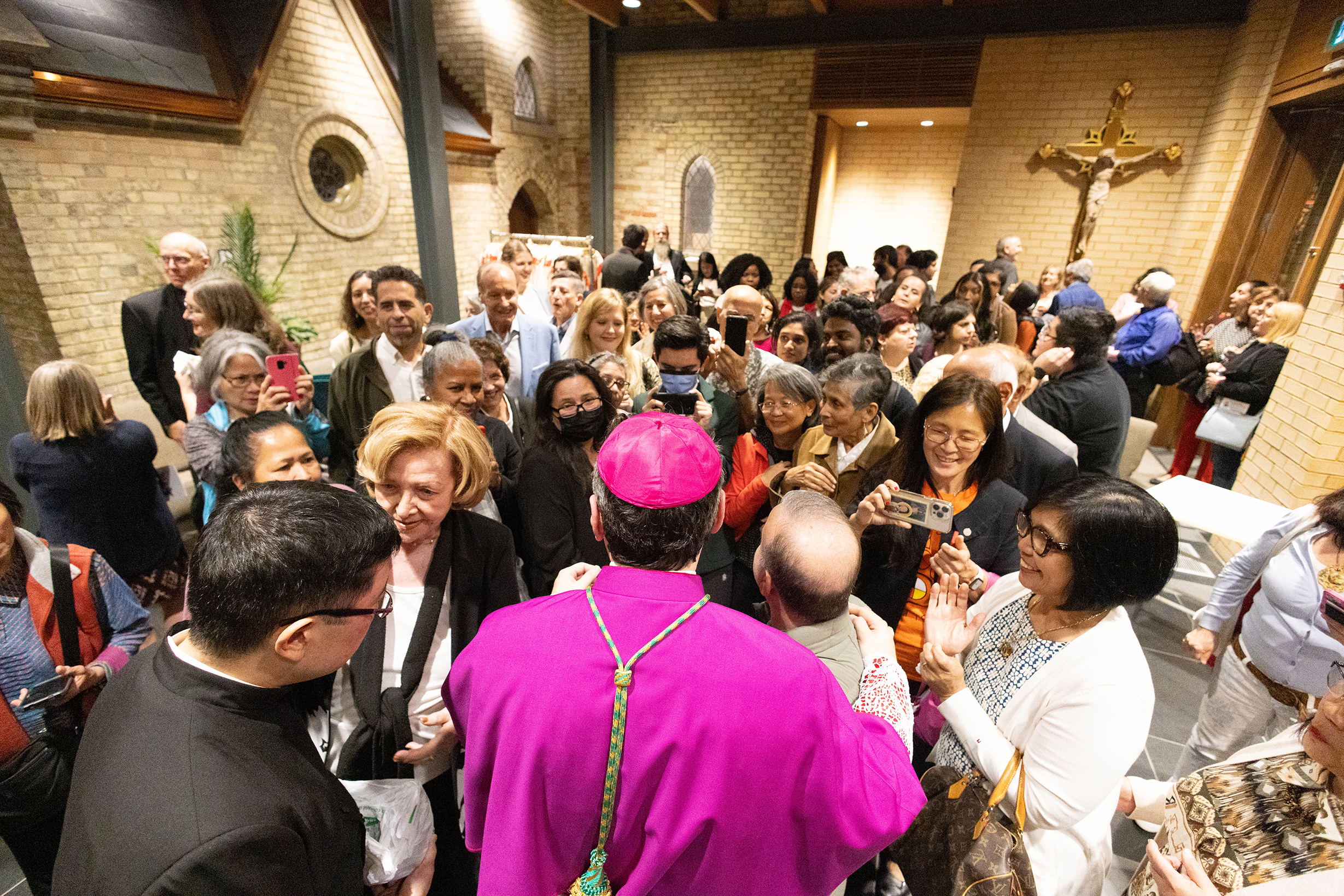 Archbishop Leo Greets Parishioners