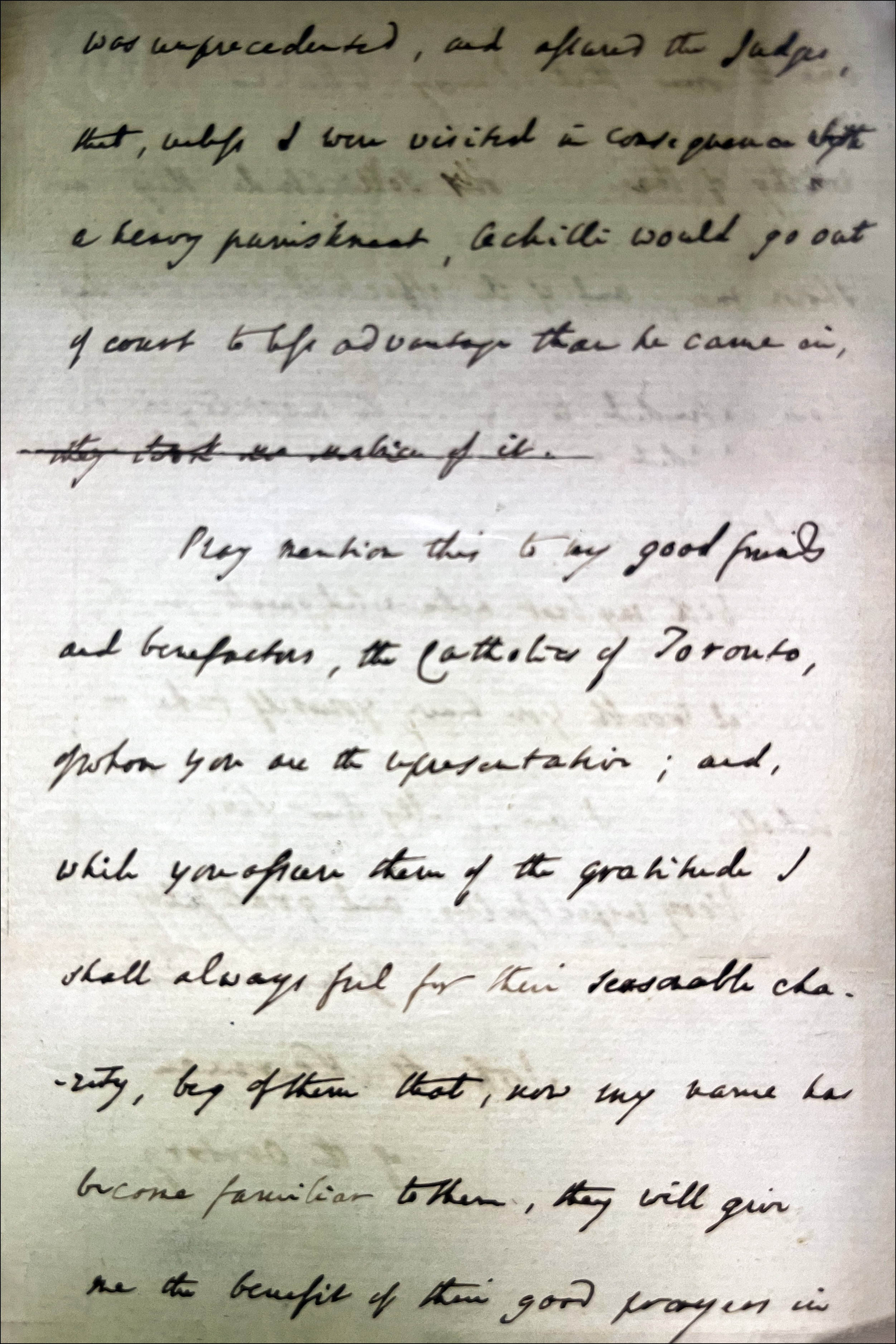 Portion of Letter from St. John Henry Newman