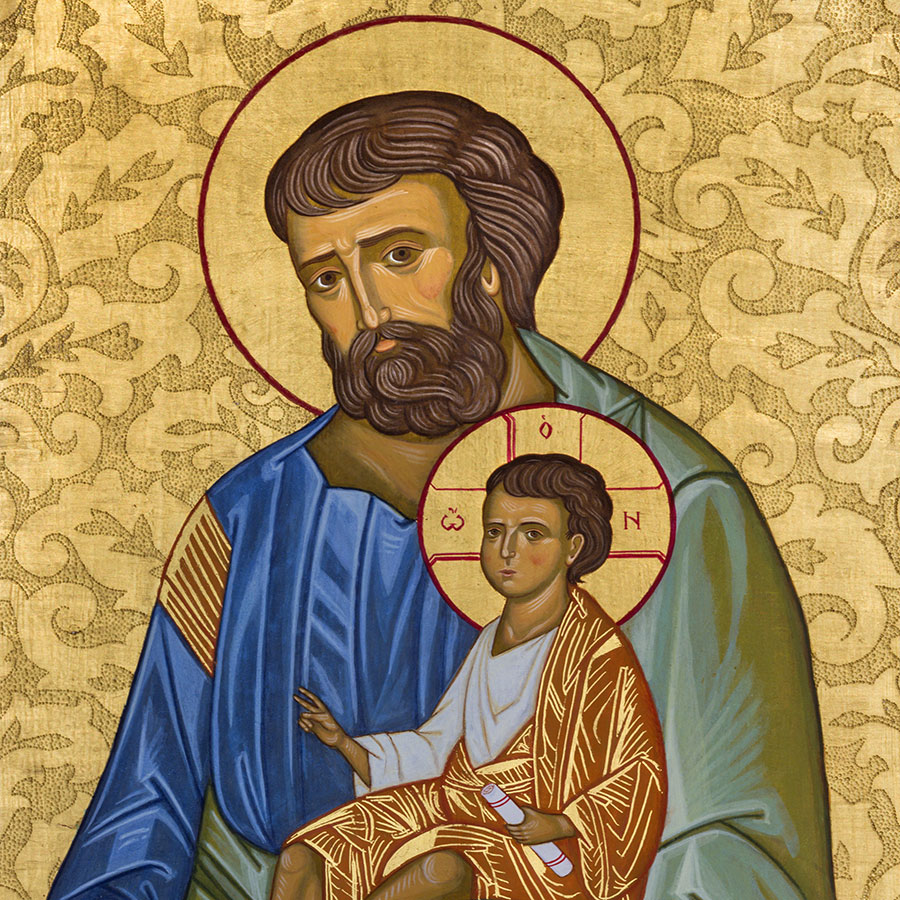 Icon of St. Joseph holding Jesus