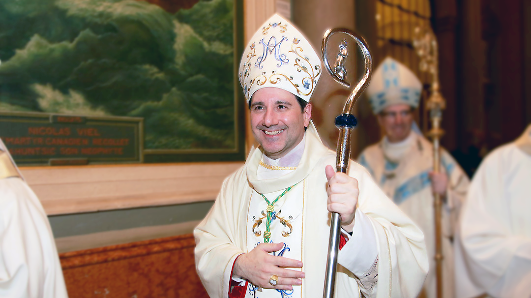 Bishop Frank Leo walking
