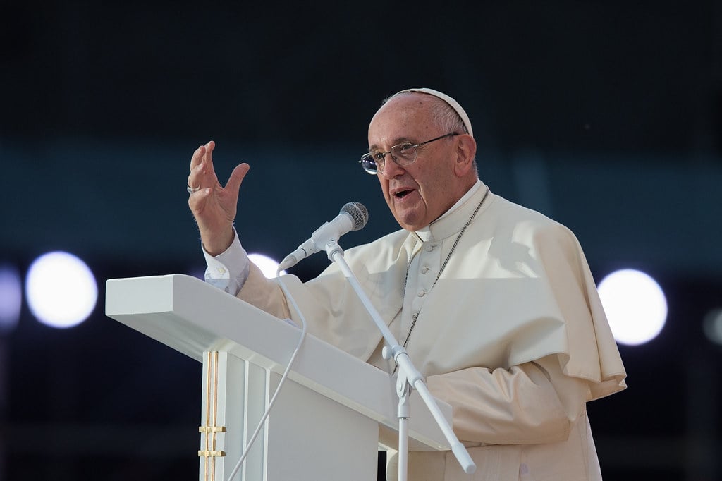 Pope Francis Preaching from an Ambo