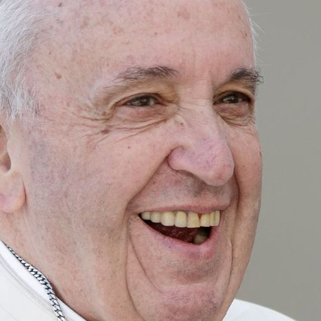 Pope Francis smiling happily