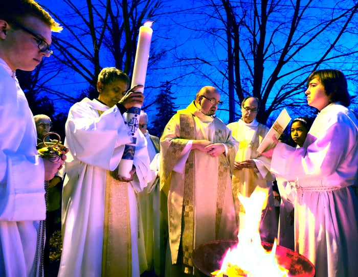 Priests at Holy Saturday Vigil