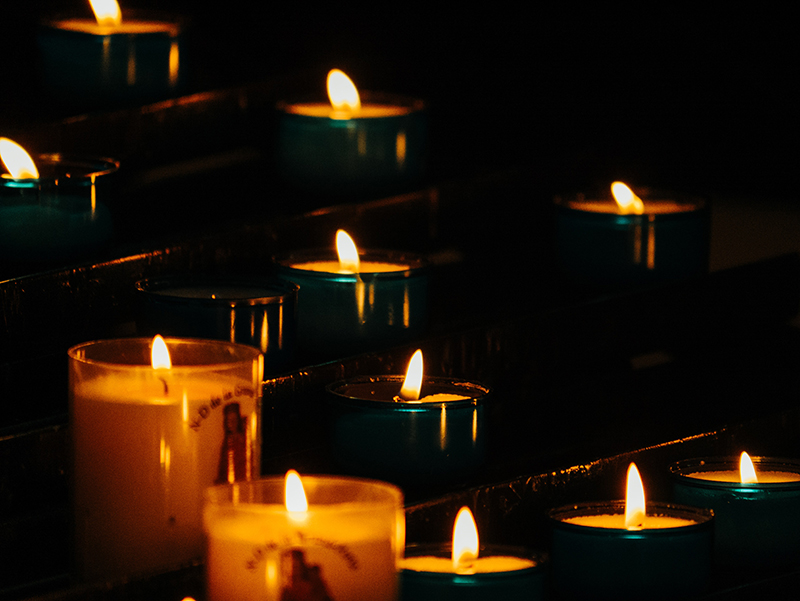 Lighting a church candle