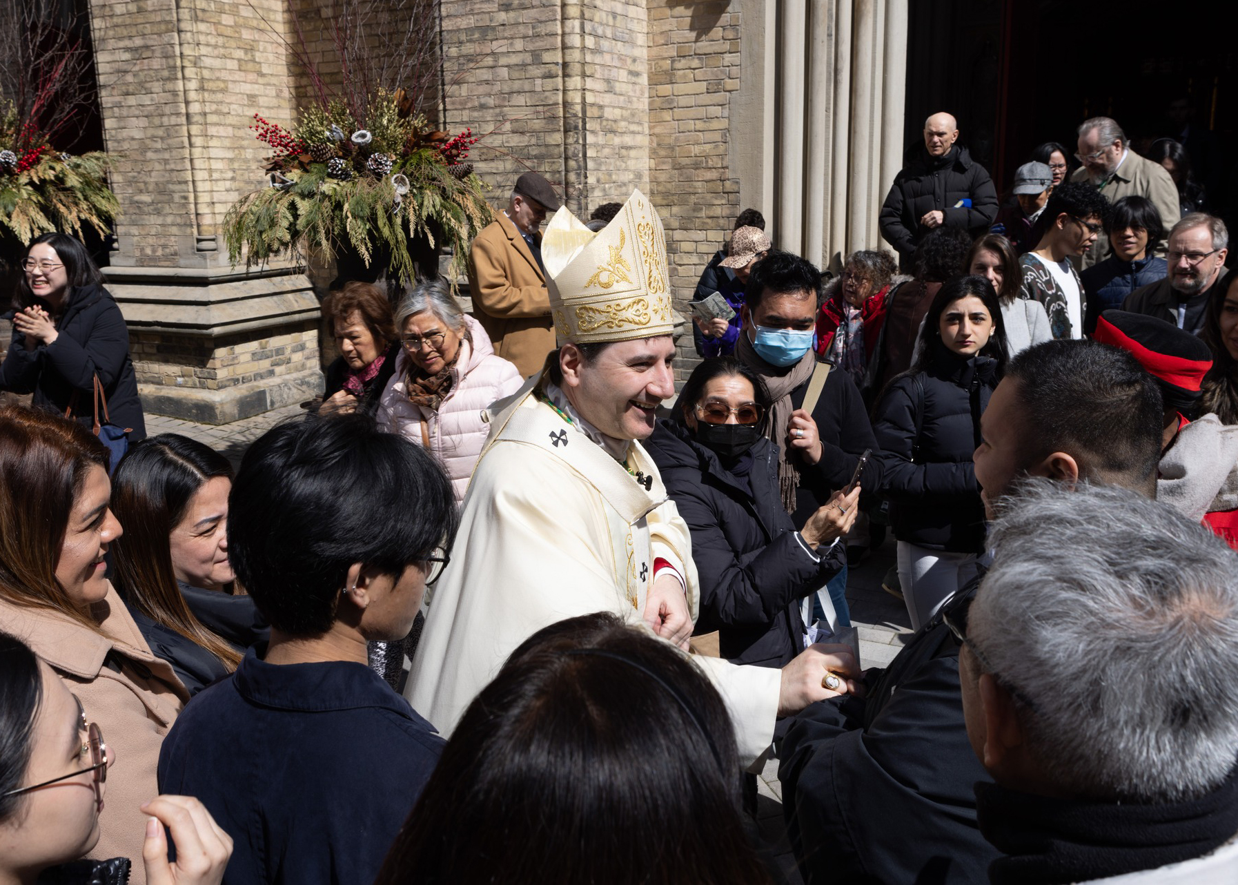 Archbishop Leo after Mass Easter Sunday
