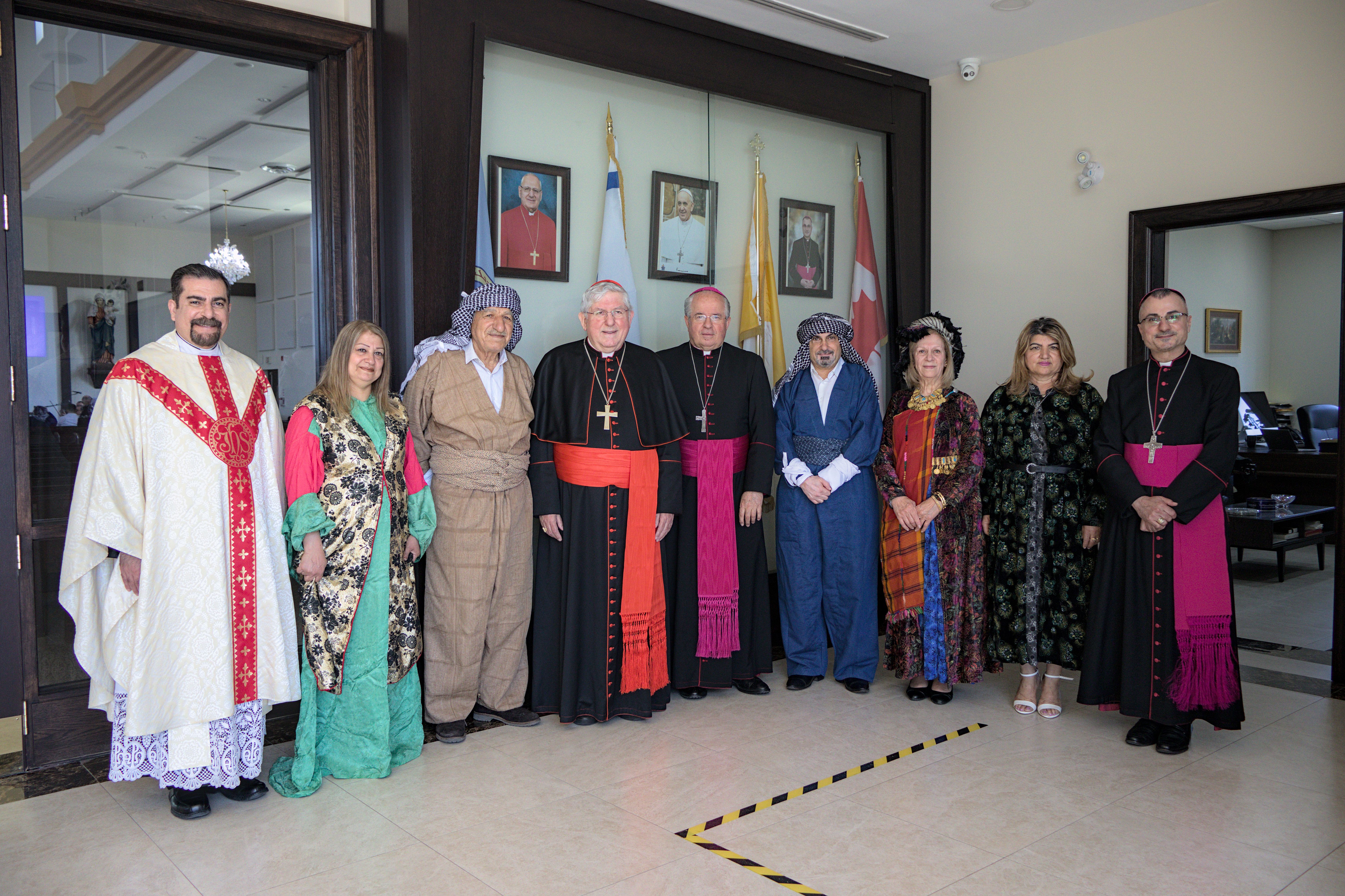 The Cardinal standing alongside members of Good Shepherd Chaldean Cathedral