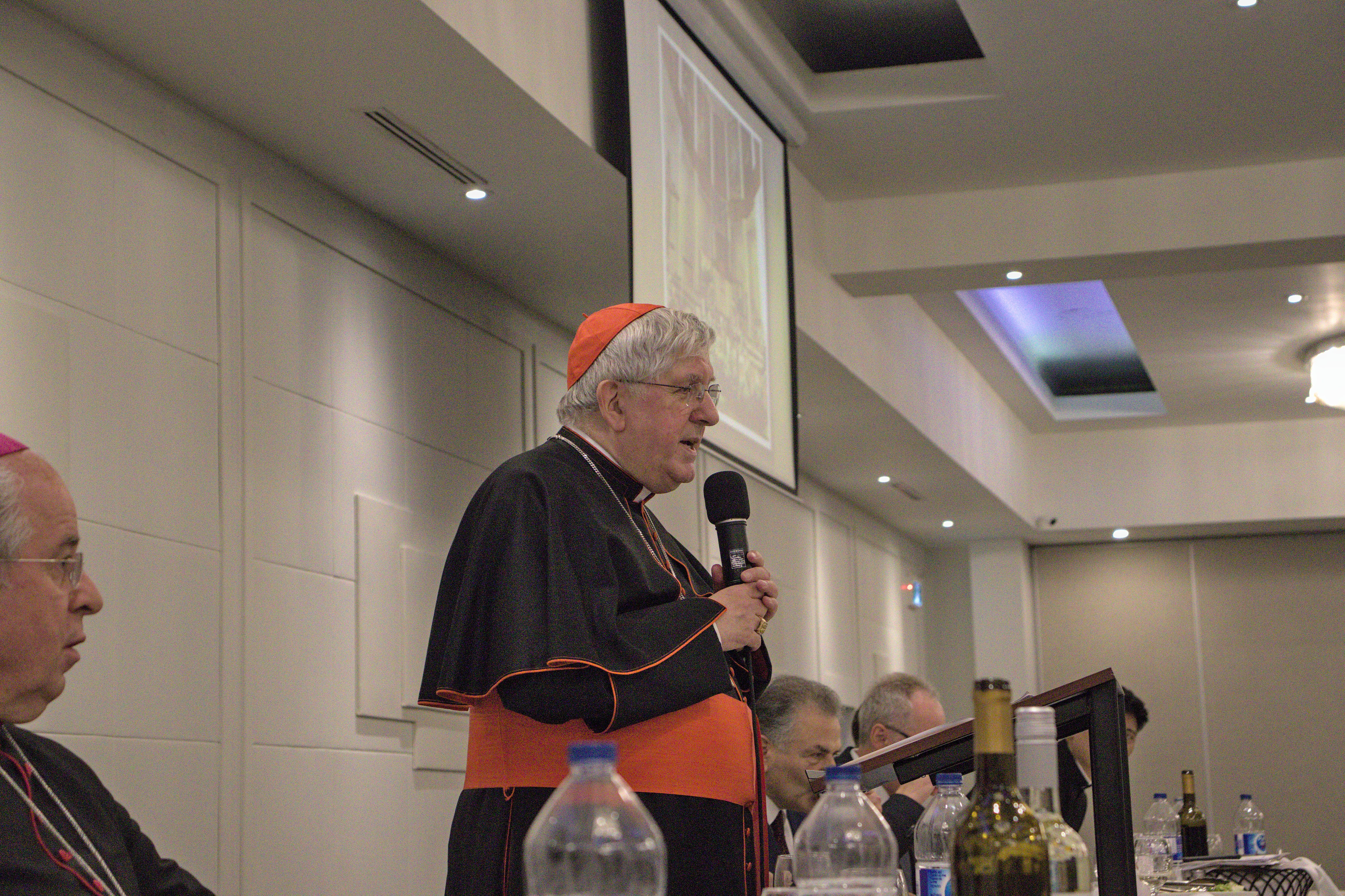 Cardinal Collins giving a speech