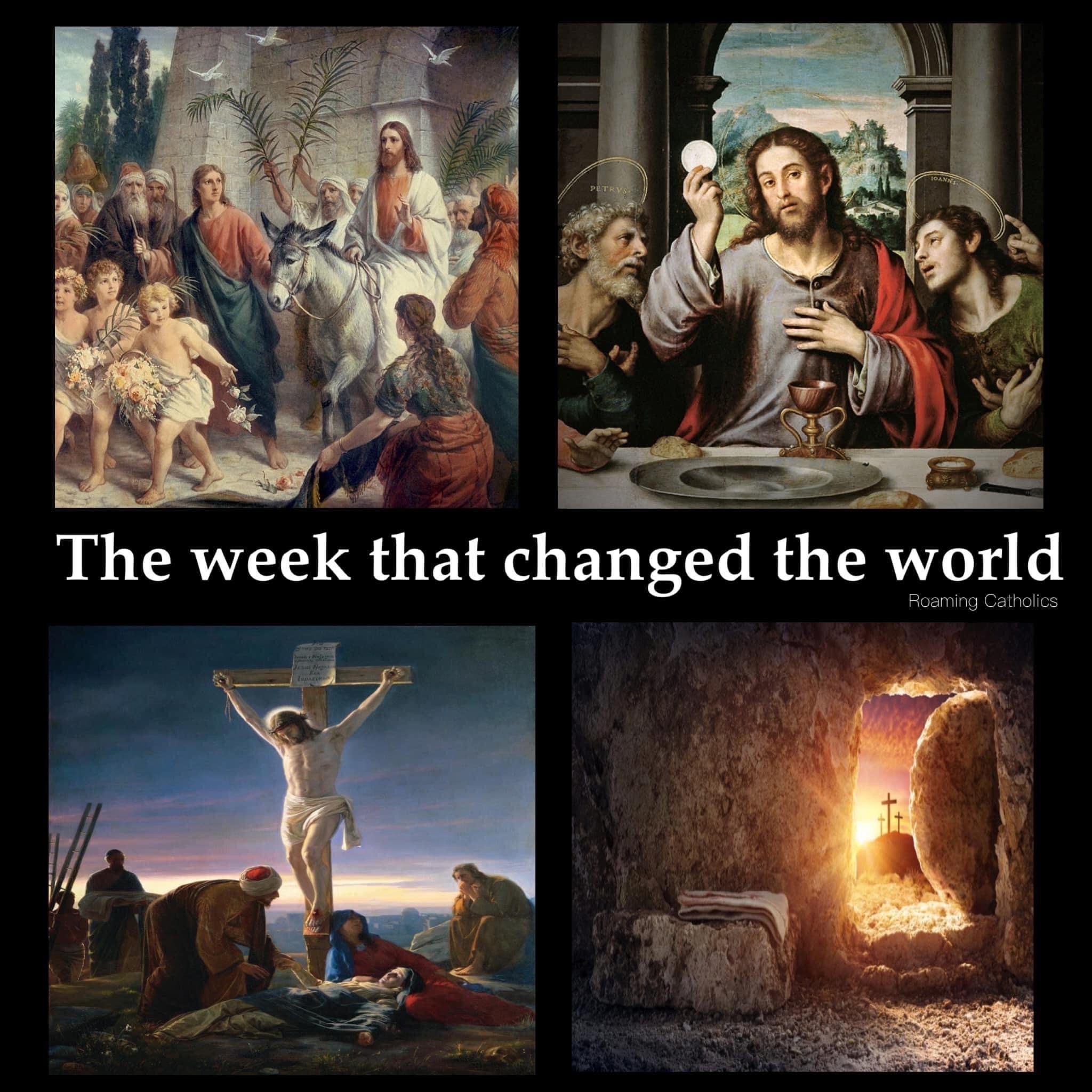 A collection of paintings showing the Passion and Resurrection of Christ