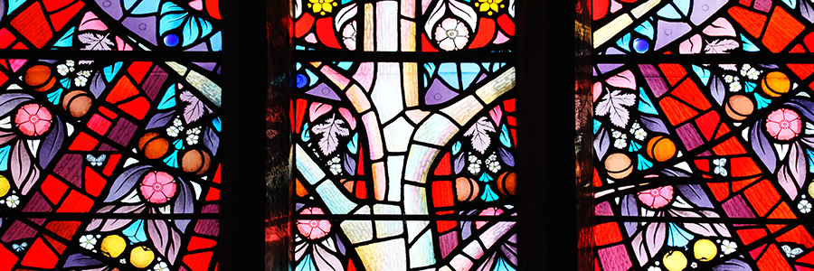 Colourful stained glass window