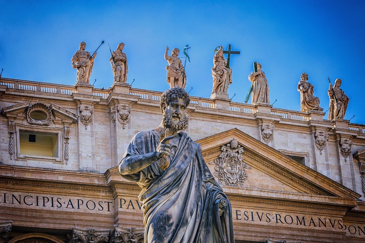 Statues of saints in the Vatican