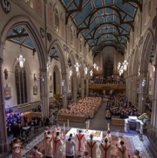 A packed St. Michael's Cathedral Basilica in Toronto