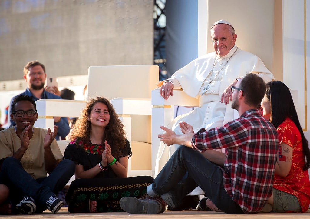 Pope Francis has a Joyful Meeting with Young People