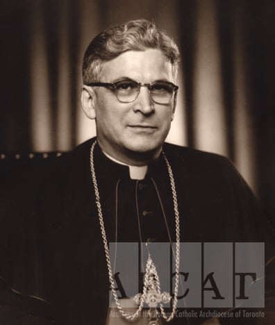 Black-and-white portrait of Most Reverend Francis Valentine Allen, seated wearing episcopal dress.