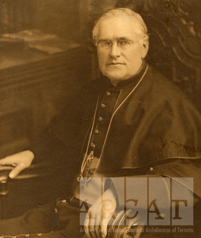 Portrait of Most Reverend Neil McNeil in a seated pose wearing episcopal dress.