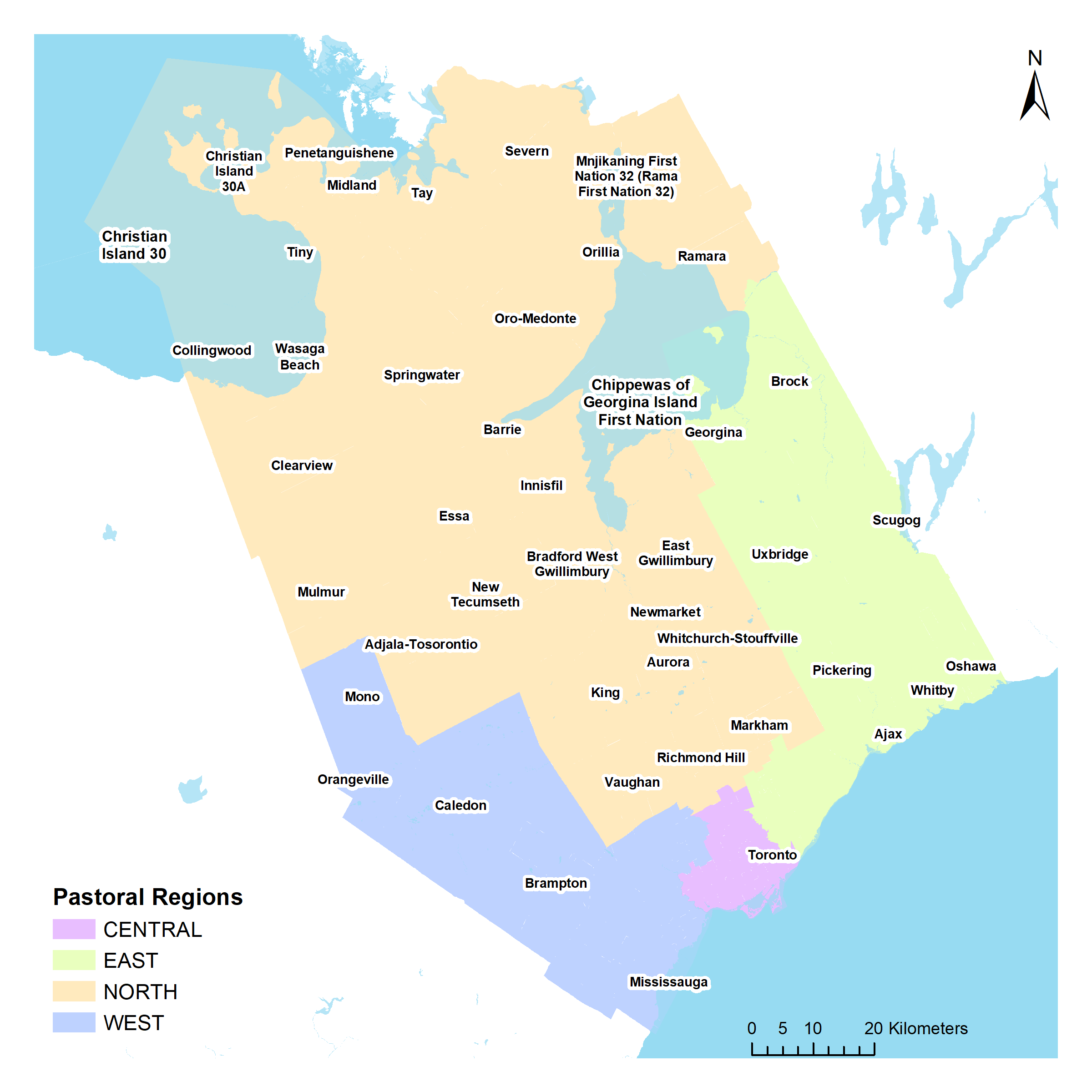 Map: Archdiocese of Toronto