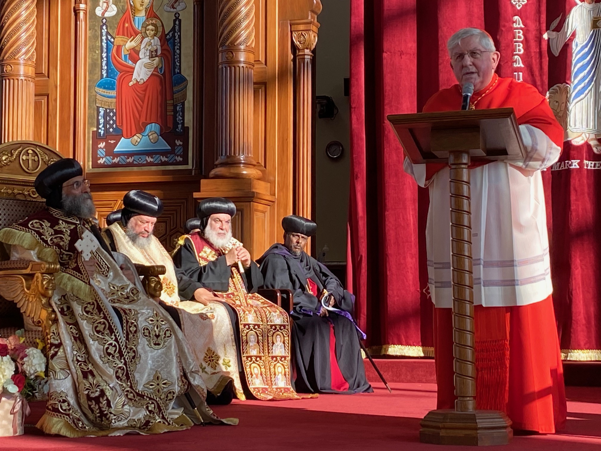 Cardinal Thomas Collins speaking at a reception Nov. 26, 2022