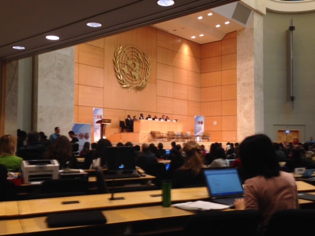 The UN General Assembly room in Geneva