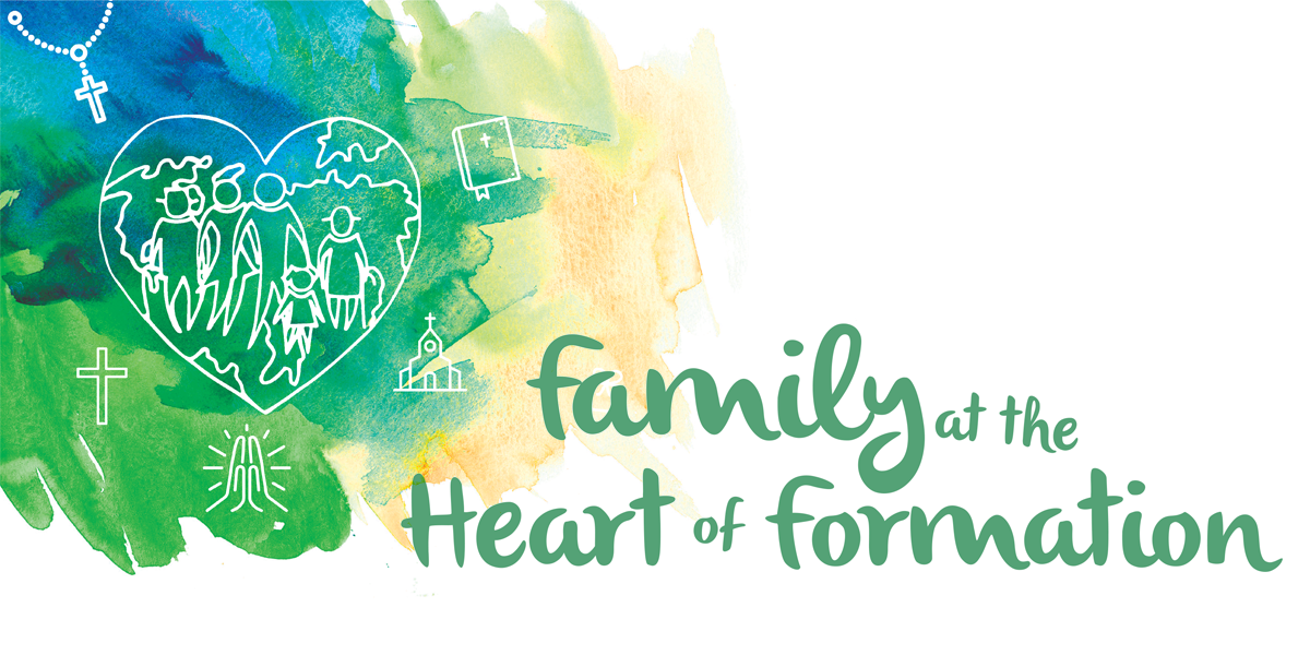 green and white logo with heart for the Family at the Heart festival