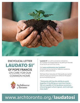 Poster promoting Laudato Si' resources