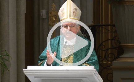 Cardinal giving homily for stewardship sunday 2021