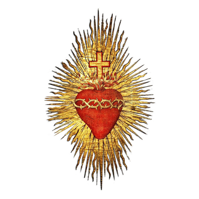Image of the Sacred Heart of Jesus in red and gold