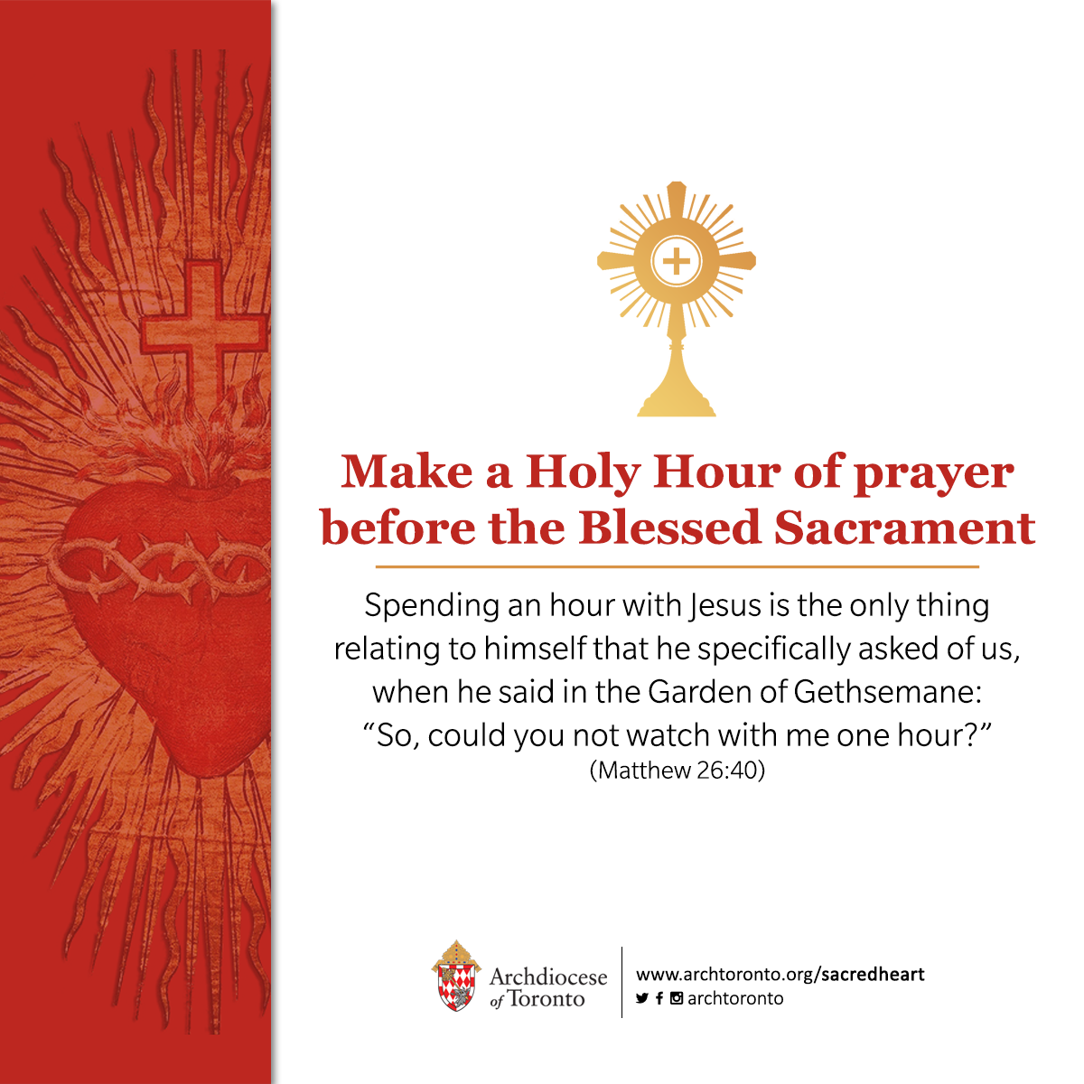 Make a Holy Hour of prayer before the Blessed Sacrament
