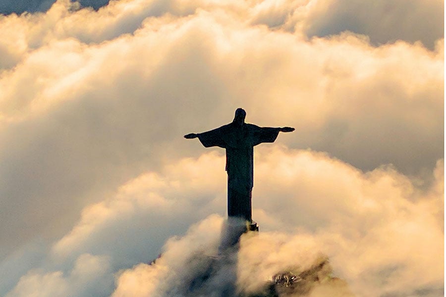 Jesus in clouds